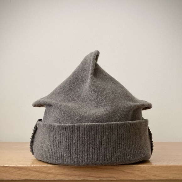 joodito origami 100% wool sweater hat cloche fall winter beanie taupe brown gray - Picture 1 of 7